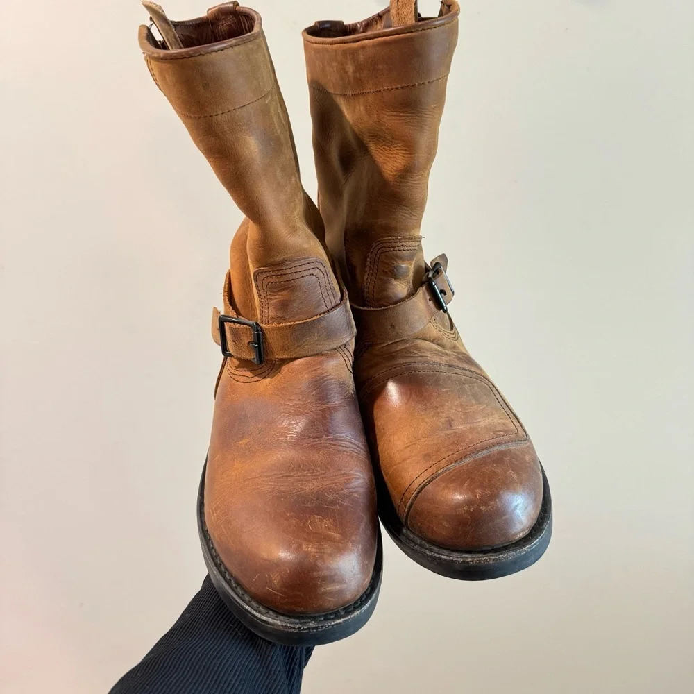 Broken Homme Brown Lukas Harness Leather‎ Work Boots 9EEE